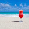 drink, cocktail, beach, beverage, refreshment, alcoholic drink, alcoholic beverage, glass, nature, coast, sand, shore, seashore, paradise, tropical, caribbean sea, caribbean